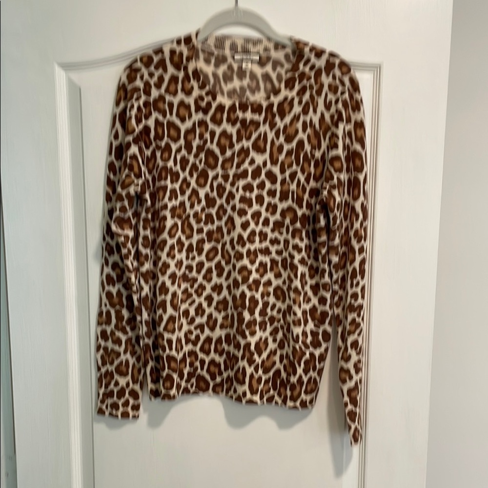 J Crew Leopard Print Sweater Brown/light brown
